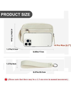 Cartera de Muñeca DOB SECHS Beige con Bloqueo RFID 17x3.5x11.5 cm 2