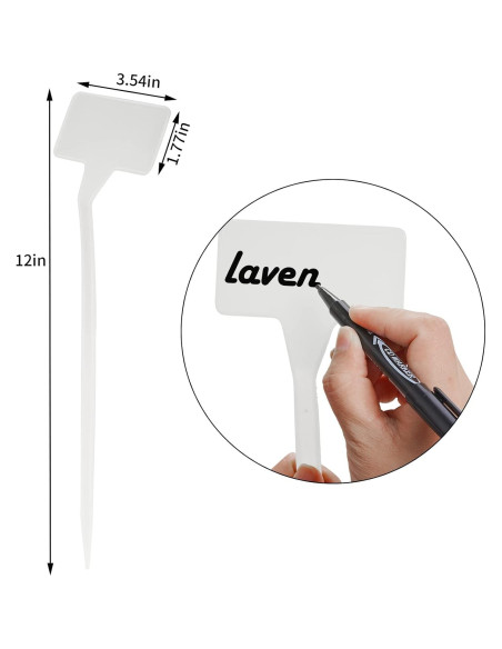 Etiquetas de Planta HOVEOX 24 Pcs Plástico Blanco 30.48 cm Etiquetas de Planta HOVEOX 24 Pcs Plástico Blanco 30.48 cm
