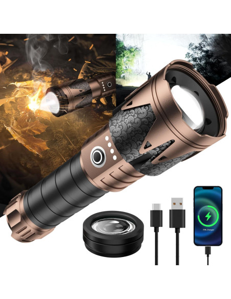Linterna LED SKYFIRE 2000J 2000000lm Zoomable Impermeable Linterna LED SKYFIRE 2000J 2000000lm Zoomable Impermeable