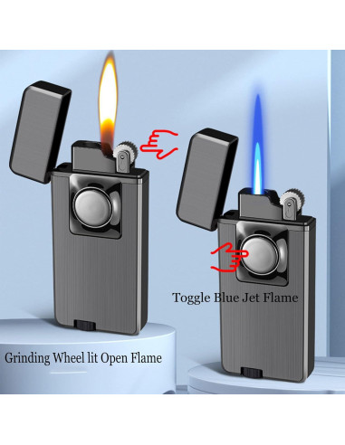 Encendedor de Llama Doble Jet XQBBIDM Azul Recargable Butano