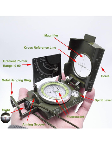 Brújula de Navegación EXPLORATION GADGET con Inclinómetro