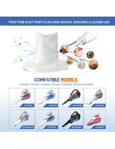 Paquete de 6 Filtros VF110 Aliddle para Aspiradora Black and Decker 2