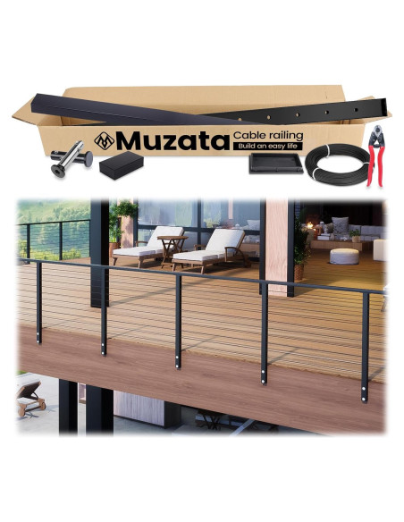 Kit Completo Barandilla de Cable Muzata 1.07m Montaje Lateral Kit Completo Barandilla de Cable Muzata 1.07m Montaje Lateral