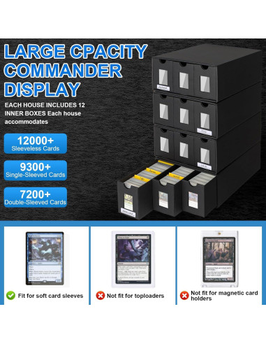 Caja de Almacenamiento de Cartas Trading BILIPLE 12000+ con 48 Divisores