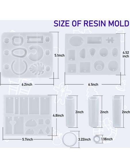 Kit de Resina IGaiety para Joyería - 278 Piezas, Moldes y Accesorios Kit de Resina IGaiety para Joyería - 278 Piezas, Moldes y Accesorios