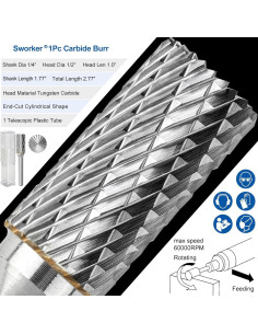Juego de Fresas de Carburo Sworker 2 Pcs 1/4" Mango 12.7mm 2