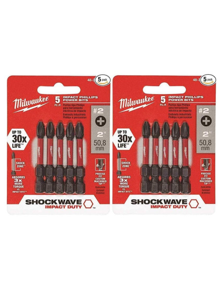Broca de Poder Milwaukee 48-32-4602 2" Hexagonal Phillips Paquete 10 Broca de Poder Milwaukee 48-32-4602 2" Hexagonal Phillips Paquete 10