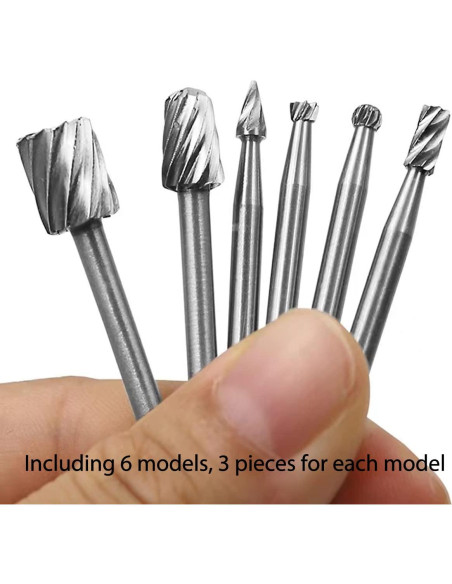 Juego de 30 brocas rotativas de tungsteno EAEDMY 3 mm para tallado Juego de 30 brocas rotativas de tungsteno EAEDMY 3 mm para tallado