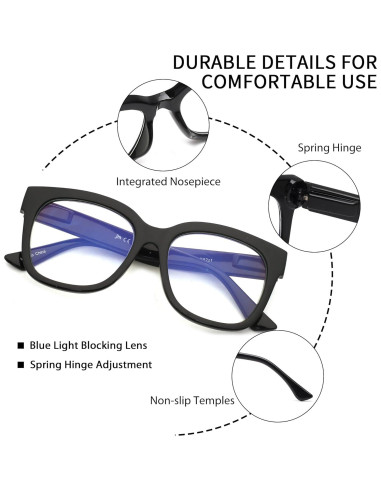 Gafas de Lectura JM para Mujeres - Paquete de 3 Lentes Bloqueo Luz Azul