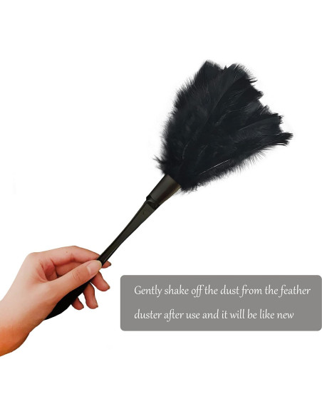 Duster de Plumas de Pavo AIDUZETY 35.56 cm Negro - Cepillo Ligero Duster de Plumas de Pavo AIDUZETY 35.56 cm Negro - Cepillo Ligero