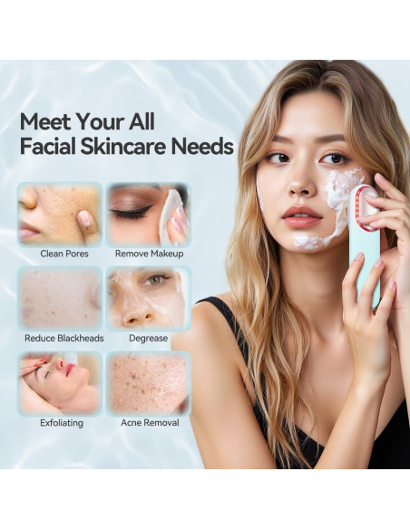 Cepillo Facial Eléctrico CURMEDI Azul Claro con Calor y Frío Cepillo Facial Eléctrico CURMEDI Azul Claro con Calor y Frío