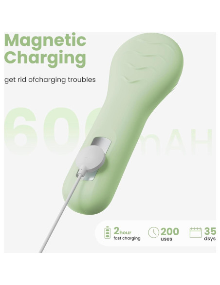 Cepillo Facial WOVAZUS Silicona Recargable IPX7 5 Modos Verde Cepillo Facial WOVAZUS Silicona Recargable IPX7 5 Modos Verde
