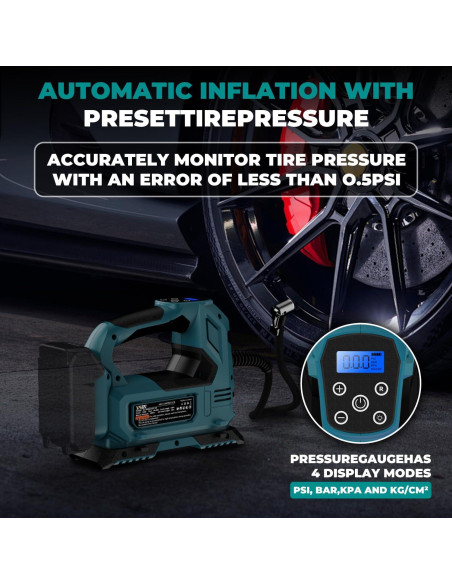 Compresor de Aire Portátil YAWV para Batería Makita 18V 160PSI Compresor de Aire Portátil YAWV para Batería Makita 18V 160PSI
