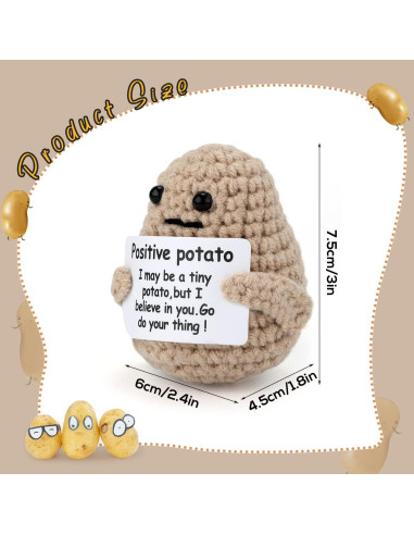 Juguete de Patata Tejida TOYMIS con Tarjeta Positiva 7.5 cm