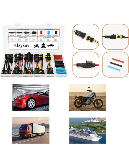 Kit de conectores eléctricos automotrices Alzysnv 1/2/3/4 Pin Kit de conectores eléctricos automotrices Alzysnv 1/2/3/4 Pin