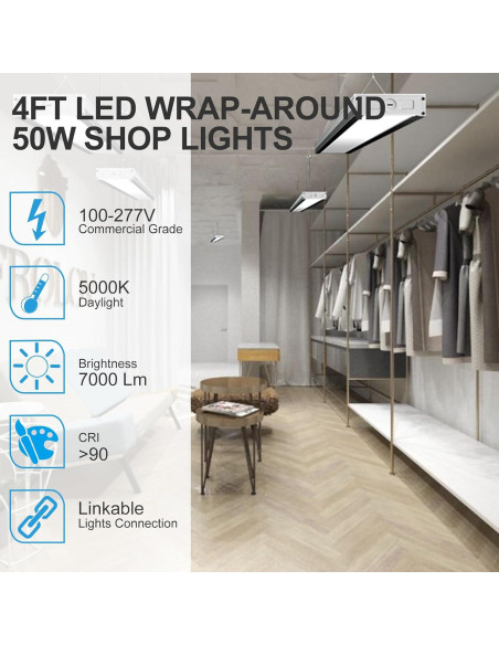 Luz LED Envolvente Lightdot 4FT 50W 7000LM 5000K 4Pack Luz LED Envolvente Lightdot 4FT 50W 7000LM 5000K 4Pack