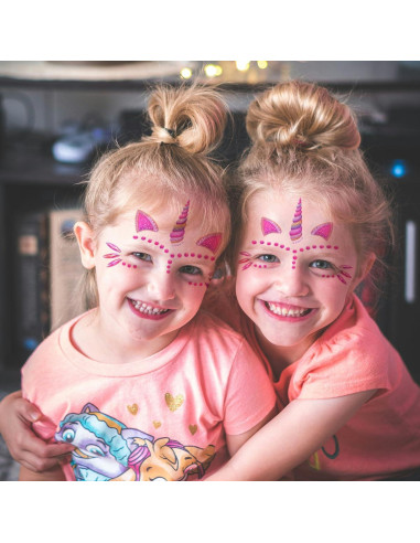 Kit de Tatuajes Brillantes WUIOS para Niños - Rosa Unicornio
