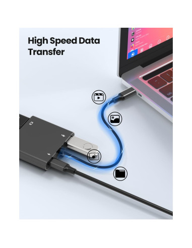 Adaptador USB-C a Doble HDTV Fophmo 4K 60Hz 100W Carga Rápida