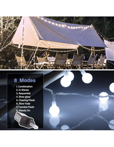 Luces de Cuerda LED Minetom 10 Metros 100 Bombillas Blancas