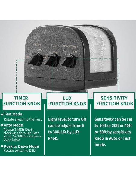 Sensor de Movimiento AizzKry 240 Ajustable IP65 18m Sensor de Movimiento AizzKry 240 Ajustable IP65 18m