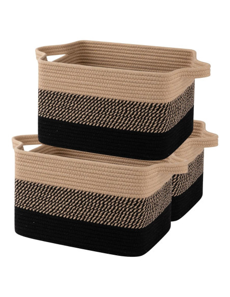 Canasta de Almacenamiento OIAHOMY 3 Piezas 33x25x22cm Algodón Canasta de Almacenamiento OIAHOMY 3 Piezas 33x25x22cm Algodón