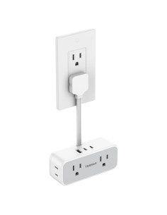 Regleta de Enchufes Plana TESSAN con 4 Salidas y 3 USB