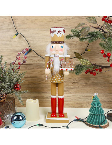 Figura Cascanueces Chef de Postres Joliyoou 35.6 cm Madera