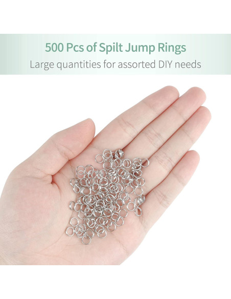 Anillas de Salto Doble Bucle Uniclife 6 mm 500 Pcs Metal Anillas de Salto Doble Bucle Uniclife 6 mm 500 Pcs Metal