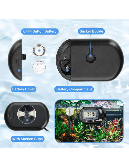 Termómetro Digital LCD Simple Deluxe para Acuario - Rango -50C a +70C Termómetro Digital LCD Simple Deluxe para Acuario - Rango -50C a +70C