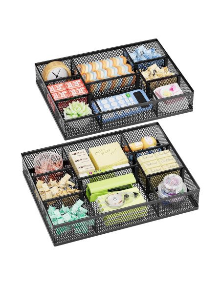 Organizador de Cajón Marbrasse 2 Pack con Divisores Ajustables Organizador de Cajón Marbrasse 2 Pack con Divisores Ajustables