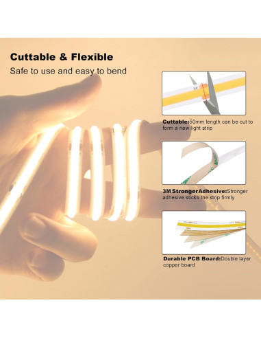 Tira de Luz LED USB GXILEE 1.83m 10W 3000K Regulable