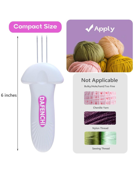 Ganchos de Tejer DAFENCHI 3 en 1 para Crochetar y Manualidades Ganchos de Tejer DAFENCHI 3 en 1 para Crochetar y Manualidades
