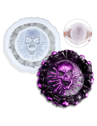 Molde de Cenicero de Silicona Calavera Vastsoon 13 cm