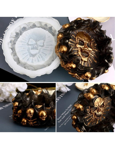 Molde de Cenicero de Silicona Calavera Vastsoon 13 cm Molde de Cenicero de Silicona Calavera Vastsoon 13 cm