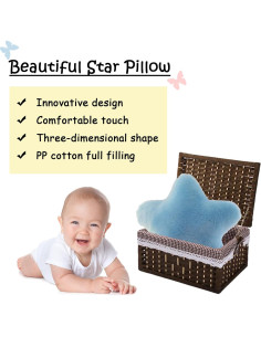 Almohada Estrella Plush Zhidiloveyou Azul 40 cm Suave 2