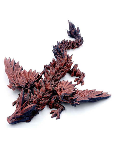 Dragón 3D Articulado con Alas 23 cm Negro Rojo - Decoración Dragón 3D Articulado con Alas 23 cm Negro Rojo - Decoración
