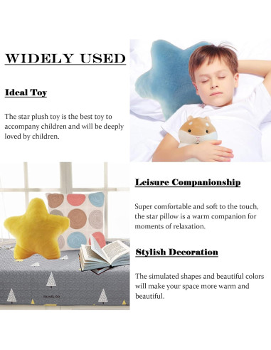 Almohada Estrella Plush Zhidiloveyou Azul 40 cm Suave