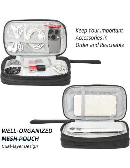 Organizador Electrónico de Viaje CAAORDKSO Grande Negro Organizador Electrónico de Viaje CAAORDKSO Grande Negro
