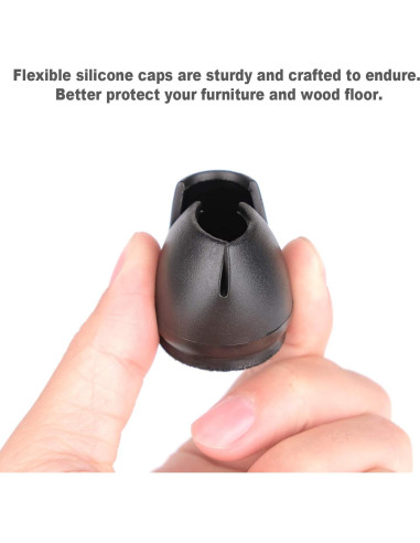 Protectores de Suelo Anwenk para Patas de Silla 25-29 mm Negro 16 Pzas