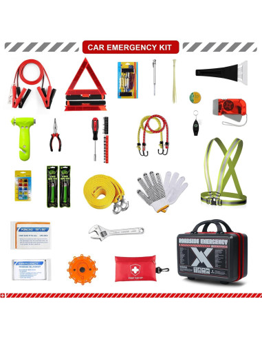 Kit de Emergencia para Automóvil Kitgo 137 Piezas Negro