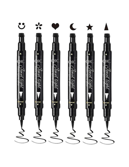 Set de Delineadores Go Ho con 6 Sellos de Formas - Negro Set de Delineadores Go Ho con 6 Sellos de Formas - Negro