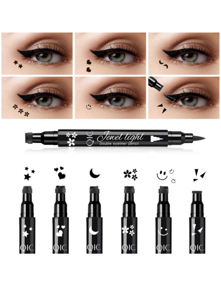 Set de Delineadores Go Ho con 6 Sellos de Formas - Negro Set de Delineadores Go Ho con 6 Sellos de Formas - Negro