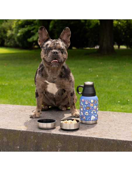 Botella de Agua para Perros Pet2Go 32oz con Cuencos Desmontables Botella de Agua para Perros Pet2Go 32oz con Cuencos Desmontables