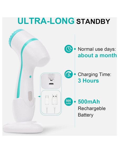 Cepillo Facial Eléctrico Yevsinbay con 3 Cabezas y 2 Velocidades Cepillo Facial Eléctrico Yevsinbay con 3 Cabezas y 2 Velocidades