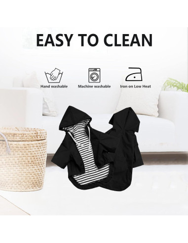 Impermeable para perros Morezi negro XS - Chaqueta de lluvia