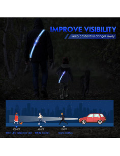 Banda Reflectante LED Simket Ajustable para Seguridad Nocturna 2