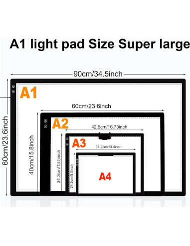 Caja de Luz LED Recargable KOBAIBAN A1 90x60 cm para Dibujo