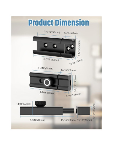 Cerradura de Pestillo Deslizante MeBantoo 7.62 cm Negra