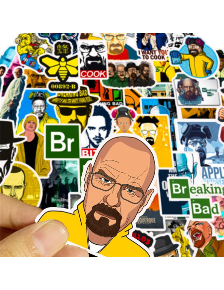 Pack de 50 Stickers Breaking Bad - Vinilo Impermeable y Reutilizable Pack de 50 Stickers Breaking Bad - Vinilo Impermeable y Reutilizable