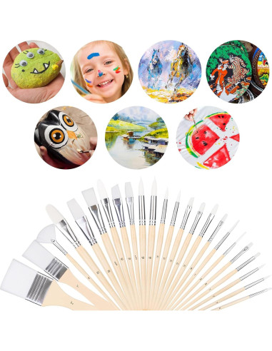 Pinceles de Pintura Amazon Basics 24 Piezas Multiusos